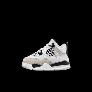 Jordan Boy's Infant White Black Retro 4 Athletic Sneaker Shoes Size 2C